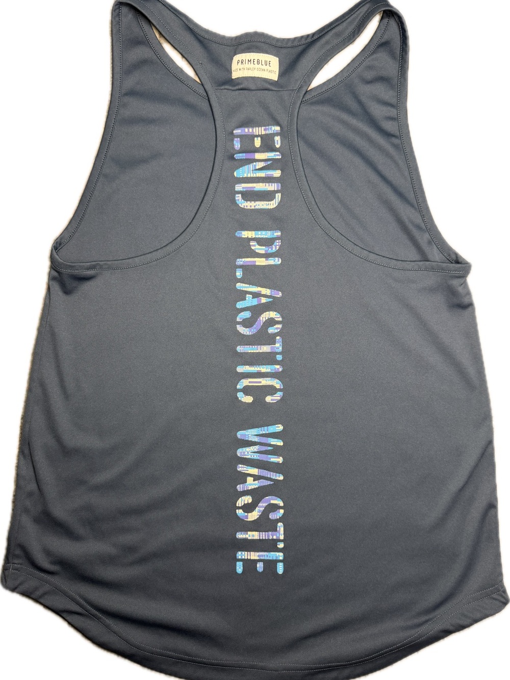 Adidas Women's Dark Blue Racerback Tank - Recycled Graphic